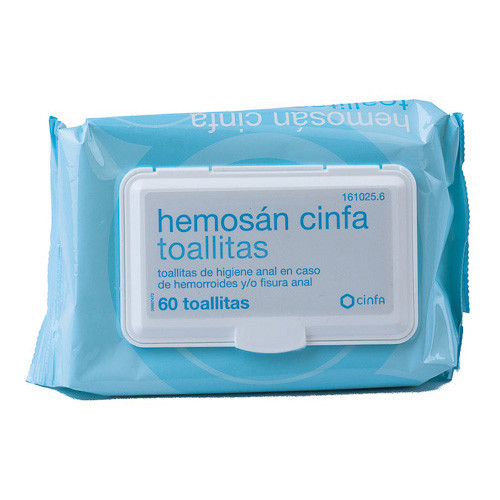 Imagen de HEMOSAN CINFA HEMORROIDES 60 TOALLITAS