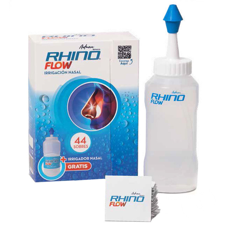 Imagen de RhinoFlow estuche para el lavado nasal 44 sobres y botella de 300ml